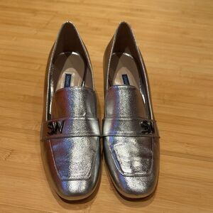 Stuart Weitzman Metallic Silver Flats